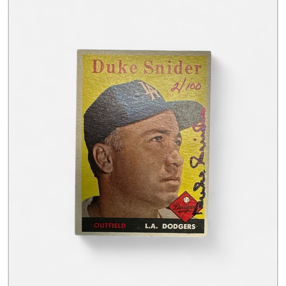 Topps Duke Snider Trading Card - Gold and Black 2/100 autographed near mint con